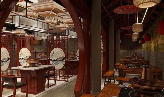型：这个配色让顾客食欲暴增麻将胡了2火锅店设计风格转(图2)